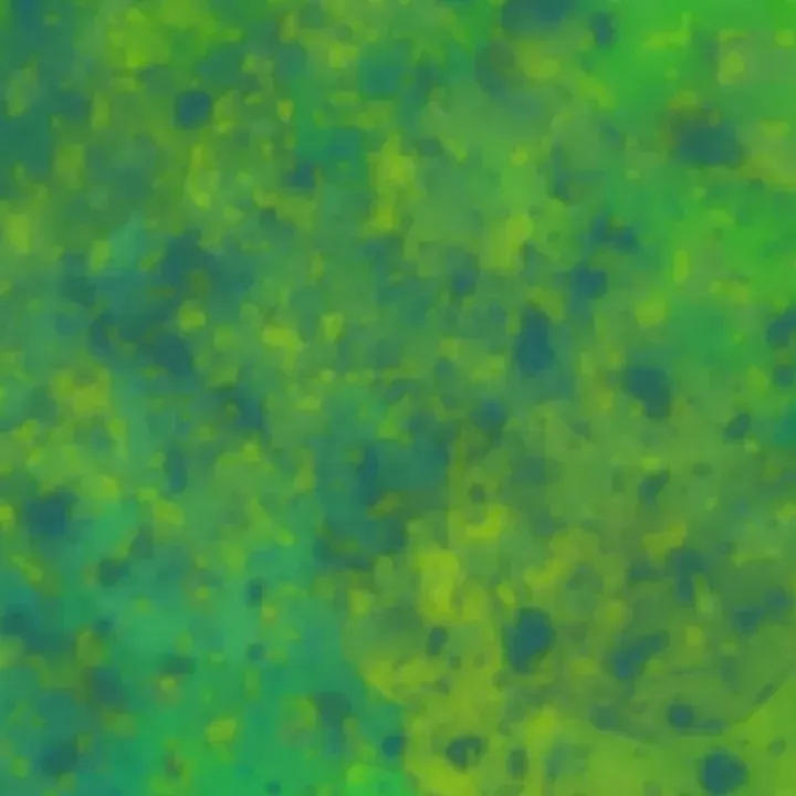 The diffuse map: a blurry, painterly mottle of greens, teals and yellow patches covering the whole field